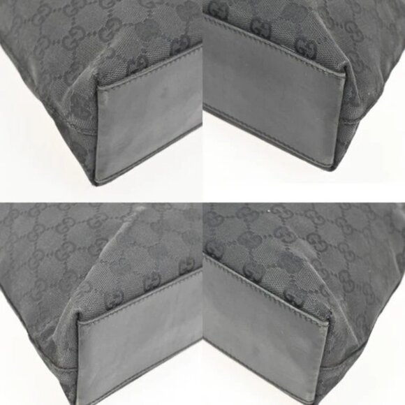 GUCCI GG Pattern Jackie Shoulder Hobo Bag Canvas Leather Black Italy 04DA282 - Picture 8 of 16